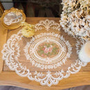 4 Pack Retro Lace Oval Placemats 31x42cm French Crochet Doilies 4 Colors Set - White