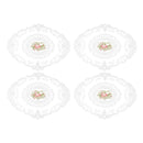 4 Pack Retro Lace Oval Placemats 31x42cm French Crochet Doilies 4 Colors Set - White