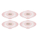 4 Pack Retro Lace Oval Placemats 31x42cm French Crochet Doilies 4 Colors Set - White