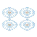 4 Pack Retro Lace Oval Placemats 31x42cm French Crochet Doilies 4 Colors Set - White