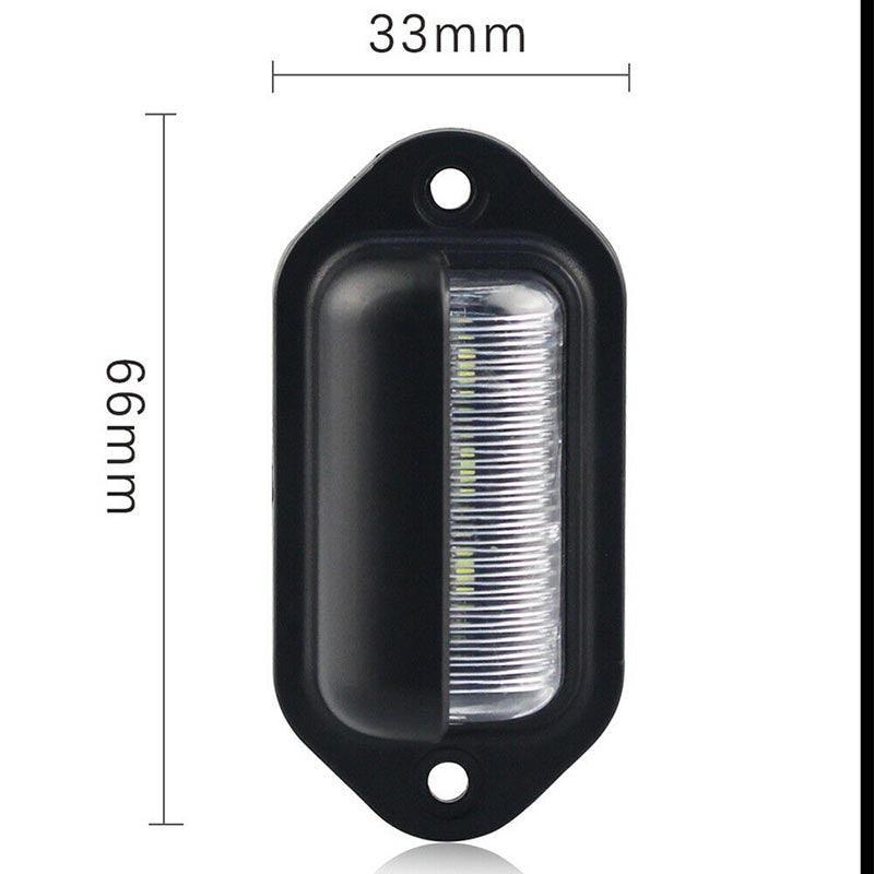 2PCS 6 LEDs License Number Plate Light Lamps For Truck SUV Trailer Lorry 12/24V
