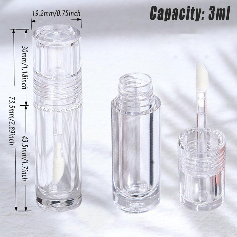 10pcs 3ml Transparent Lip Gloss Tubes Small Capacity Lip Glaze Containers