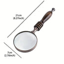 1PCS Vintage Ebony Handle Handheld Metal Magnifier Classical Nostalgic Gift Box