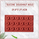 18 Cavity Mini Donut Doughnut Chocolate Pan Tray Silicone Mold Baking Cake Mould