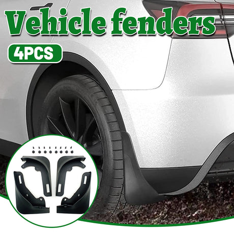 4PCS Universal Soft Rubber Fender Flares Wheel Arch Guard No Drill Car Accessories