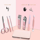 7PCS Manicure Pedicure Set Stainless Nail Clippers Kit Cuticle Grooming Case