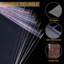 100Pcs Self-Adhesive Clear Opp Cellophane Bags with Air Hole - 8*10+3cm