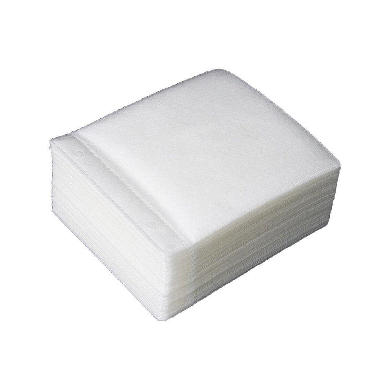 100X Premium White CD DVD Double Sided Plastic Sleeves Holds 2 discs Storage Bag