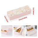 25pcs Long Strip Clamshell Packaging Box 3-Compartment Dessert Storage Box - Blue