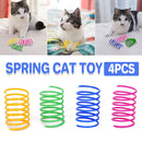 4PCS Cat Spring Toys Colourful Plastic Jumping Toy for Kitten Interactive Play