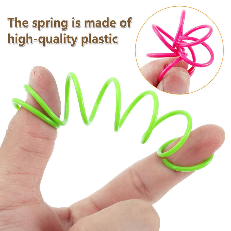 4PCS Cat Spring Toys Colourful Plastic Jumping Toy for Kitten Interactive Play