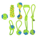 7PCS Dog Rope Chew Toys Set Cotton Knot Balls Puppy Teething Tug Training Toy