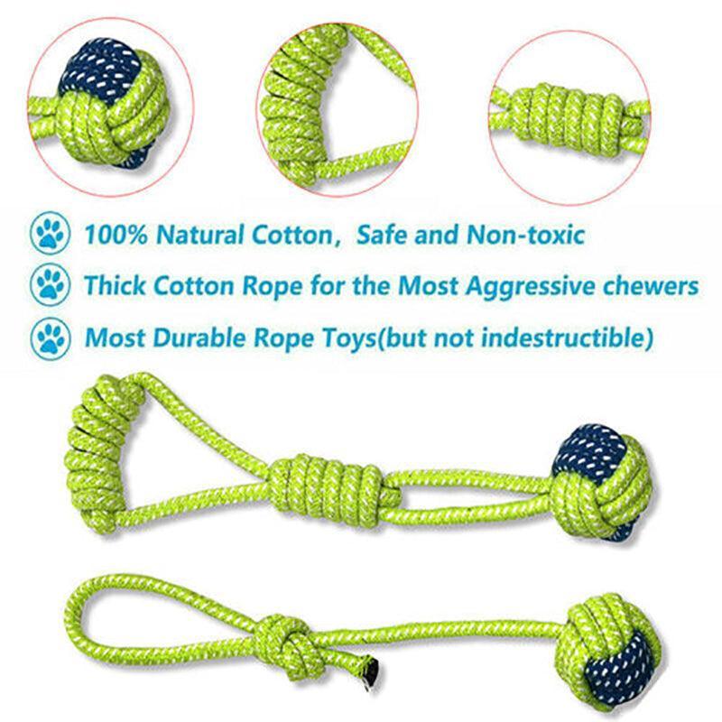 7PCS Dog Rope Chew Toys Set Cotton Knot Balls Puppy Teething Tug Training Toy
