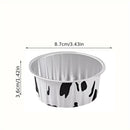 100Pcs Cake Tools Pudding Cake Aluminum Foil Baking Cups Cupcake Cup with Lids - 100pcs-Blue