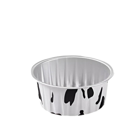 100Pcs Cake Tools Pudding Cake Aluminum Foil Baking Cups Cupcake Cup with Lids - 100pcs-Cow