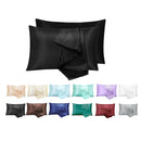 2X Satin Pillow Case Bedroom Pillowcase Cushion Covers Home Decor Luxury Slip - Grey