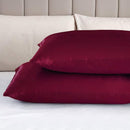 2X Satin Pillow Case Bedroom Pillowcase Cushion Covers Home Decor Luxury Slip - Red
