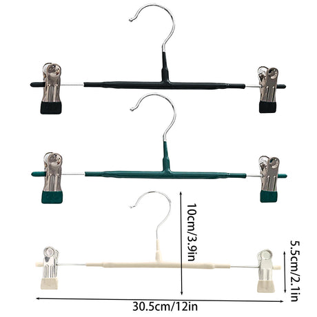 10pcs Home Wardrobe Pant Rack Hanging Trouser Organizer Clothes Hanger - Green