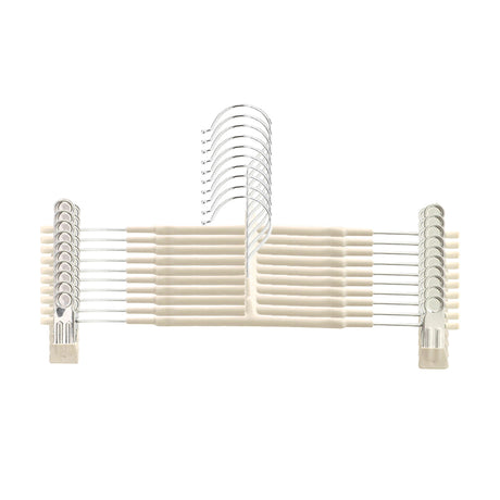 10pcs Home Wardrobe Pant Rack Hanging Trouser Organizer Clothes Hanger - Green