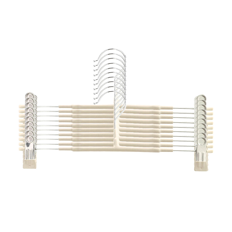 10pcs Home Wardrobe Pant Rack Hanging Trouser Organizer Clothes Hanger - Green