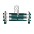 10pcs Home Wardrobe Pant Rack Hanging Trouser Organizer Clothes Hanger - Green