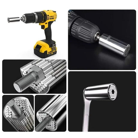 2PACK Universal Socket Grip Multi-Function Ratchet Wrench Power Drill Tool Gift