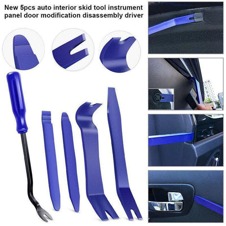 5Pcs Car Trim Removal Tool Auto Hand Tools Pry Bar Dash Panel Door Interior Kit