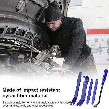 5Pcs Car Trim Removal Tool Auto Hand Tools Pry Bar Dash Panel Door Interior Kit