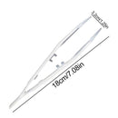 18cm Plastic Luminous Tweezer Feeding Tongs Straight for Reptile Feeder White
