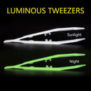 18cm Plastic Luminous Tweezer Feeding Tongs Straight for Reptile Feeder White