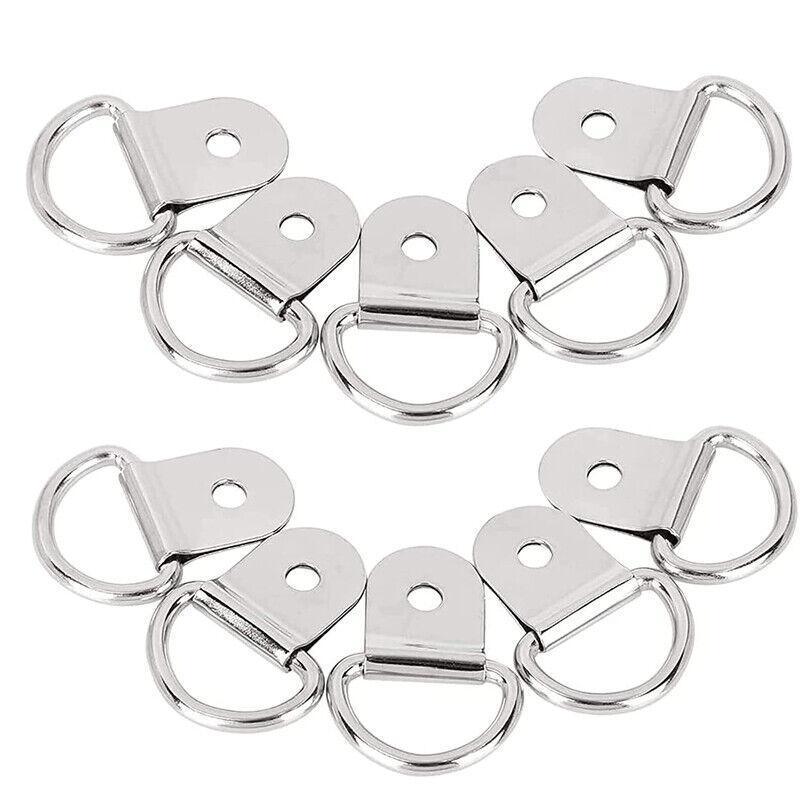 30PCS D-Ring Tie Downs Metal Anchor Point Silver Universal