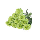 10pcs Artificial Silk Simulation Rose Flowers - Wedding Party Home Decorations - Silver