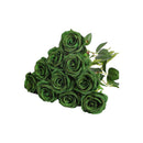 10pcs Artificial Silk Simulation Rose Flowers - Wedding Party Home Decorations - Silver