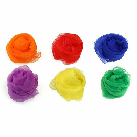 12Pcs Gradient Juggling Silk Dance Magic Tricks Dancing Props Scarves Chiffon Au