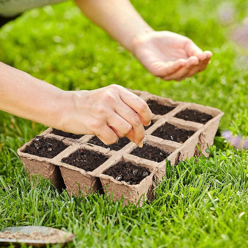 15pcs Pulp Seedling Cups 12 Compartments Nursery Incubators Plant Grow Trays