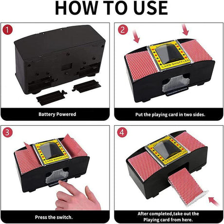 2 Deck Automatic Card Shuffler for Poker Casino Home Game Use