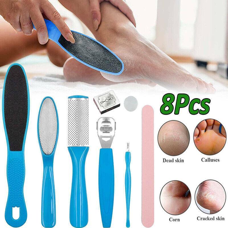 8Pcs Manicure Foot Rasp File Hard Dead Skin Remover Pedicure Peeling Tools Kit