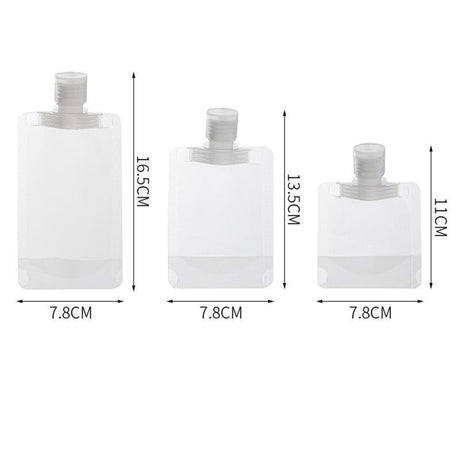 15PCS Reusable Cosmetic Travel Leakproof Pouch Set 30ml 50ml 100ml