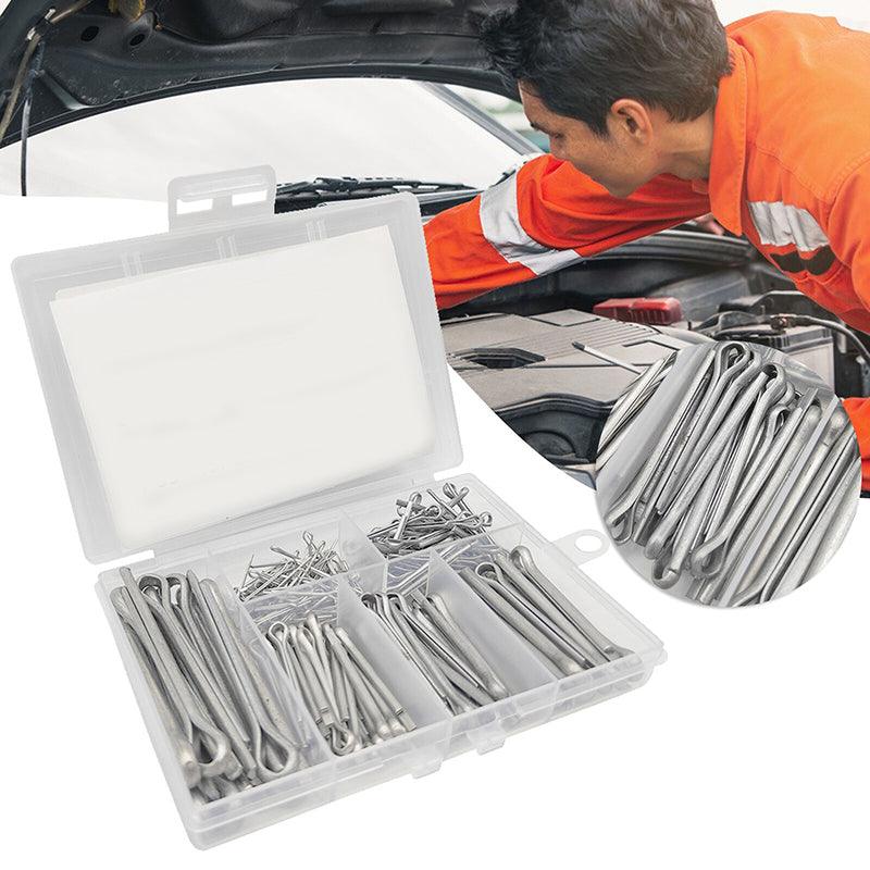 230PCS Cotter Pin Assortment Set Galvanised Iron Split Pins for Automotive Repairs