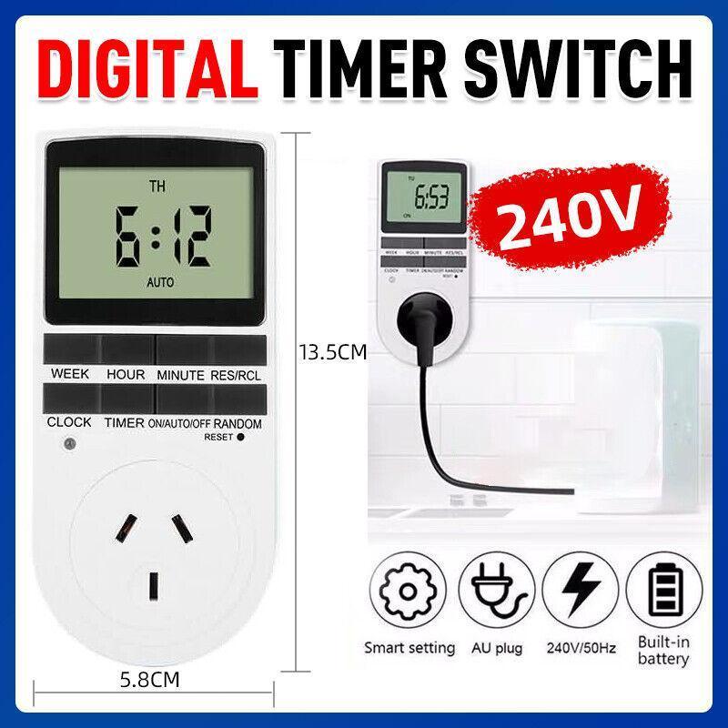240V Digital Programmable Timer Switch Plug In Socket Power Clock AU Plug