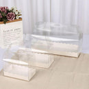 50PCS Portable Pastry Boxes Portable Cake Box Paper Cookie Boxes Sandwich Box - S-Transparent+White inner tray