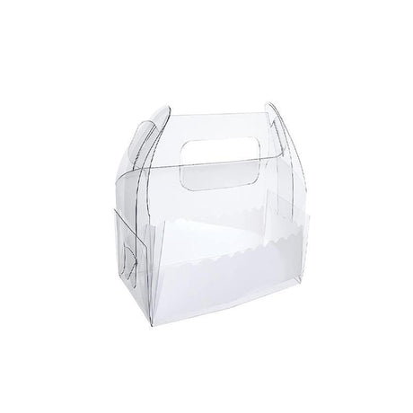50PCS Portable Pastry Boxes Portable Cake Box Paper Cookie Boxes Sandwich Box - S-Transparent+White inner tray