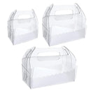 50PCS Portable Pastry Boxes Portable Cake Box Paper Cookie Boxes Sandwich Box - L-Transparent+White inner tray
