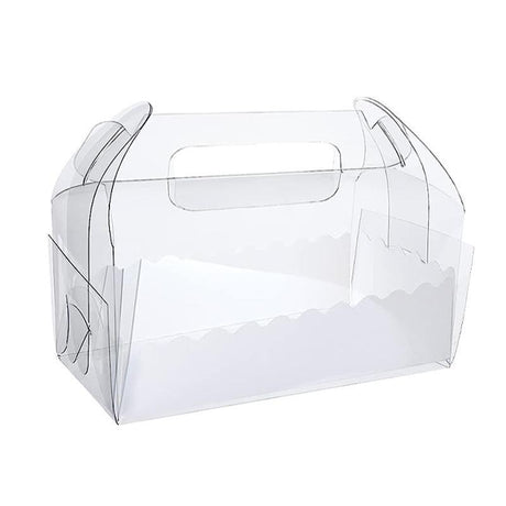50PCS Portable Pastry Boxes Portable Cake Box Paper Cookie Boxes Sandwich Box - L-Transparent+White inner tray