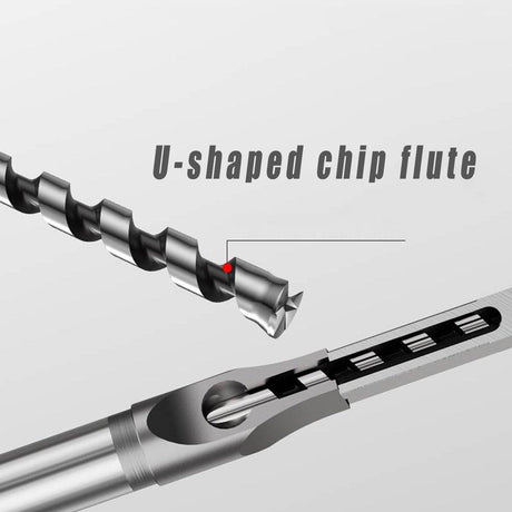 3x Square Hole Mortising Chisel Drill Bit Woodworking Saw Tools for Drilling