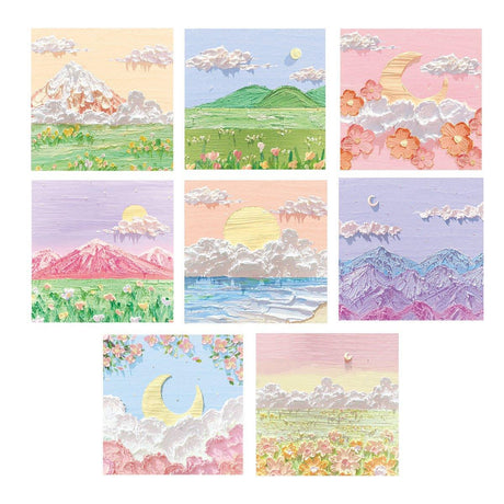 800 Sheets Colorful Oil Painting Sticky Notes Memo Pads Self-Adhesive Notes - 1#