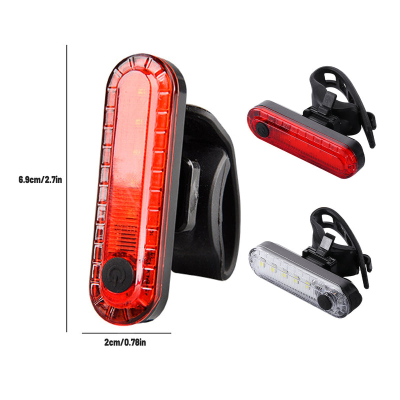2PCS Bike Rear Tail Light USB Rechargeable Cycling Flashers Blinking