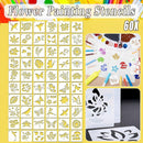 60X Flower Painting Stencils on Wood Canvas Reusable Stencil Art Template Fabric