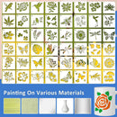 60X Flower Painting Stencils on Wood Canvas Reusable Stencil Art Template Fabric