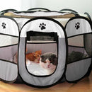 8 Panel Pet Tent Playpen Dog Cat Play Pen Bags Kennel Portable Puppy Crate - L (91X91X58CM)